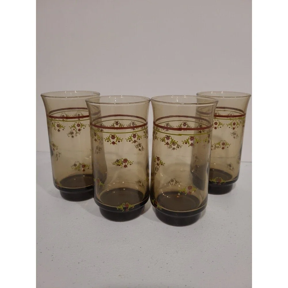 Vintage Libbey Tawney Smoky Brown Juice Glasses – Petite Floral Design